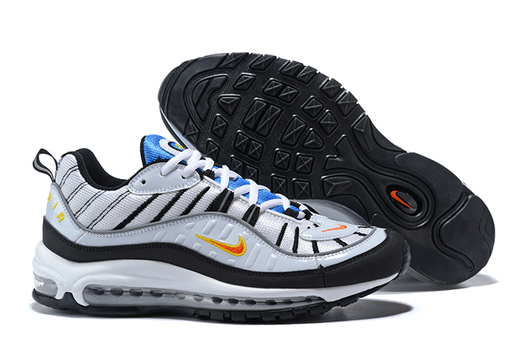 Supreme x NikeLab Air Max 98 White Black Blue Orange Shoes - Click Image to Close